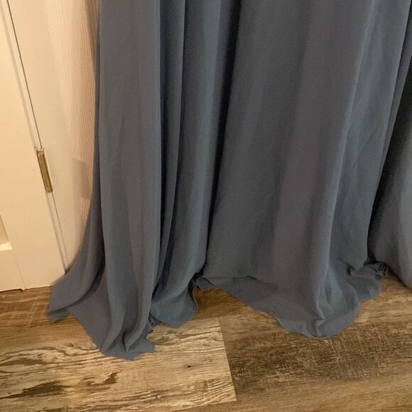 New Marchesa notte slate blue chiffon gown sz 18 - Picture 6 of 7